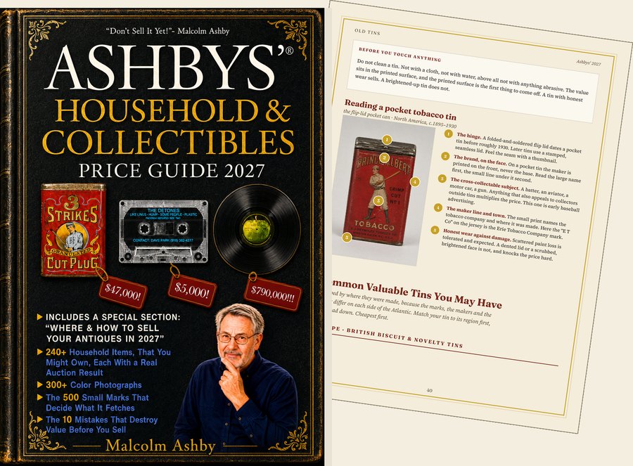 The guide open, a sample page emerging from behind the cover